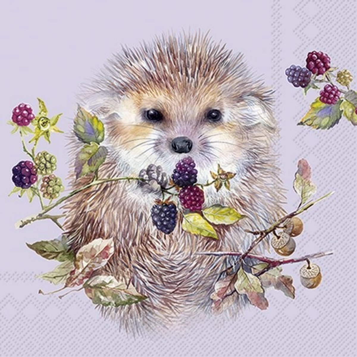 IHR - Lunch servetten - Forest hedgehog violet