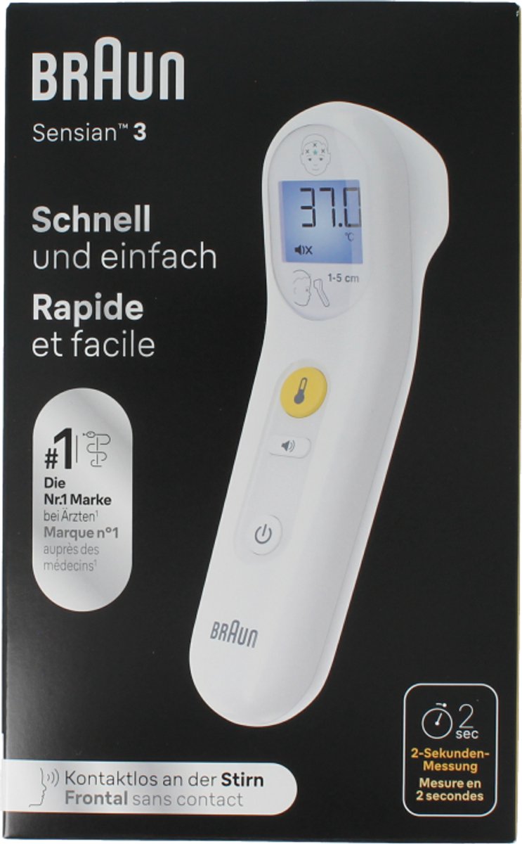Braun Voorhoofdthermometer Sensian 3 BNT050 1 Stuks
