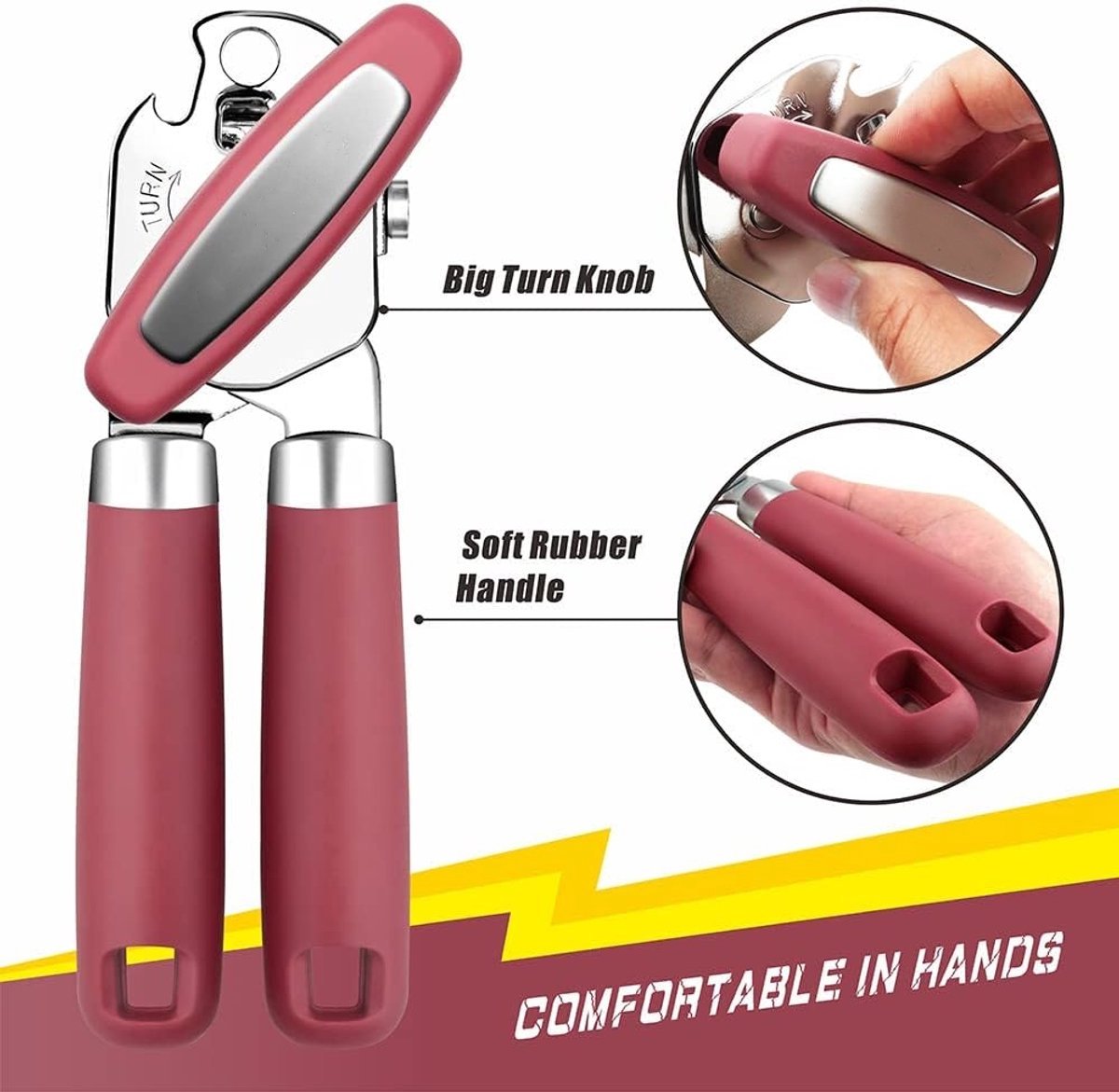 BOTC Blikopener - Met krachtige magneet - Veilig - Opent zonder scherpe randen - RVS - Silicone - Roze — cadeau in Cadeau-ideeën - foto 5