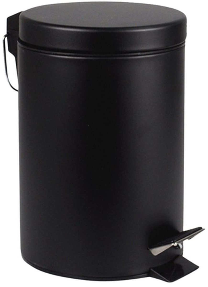 Tiss® Pedal Bin Classic Pedaalemmer - badkamer en toilet - 12 L - Prullebank - Zwart