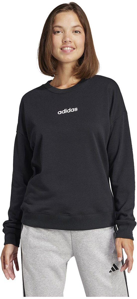Adidas Essentials Linear French Terry Sweatshirt XS Vrouw Zwart