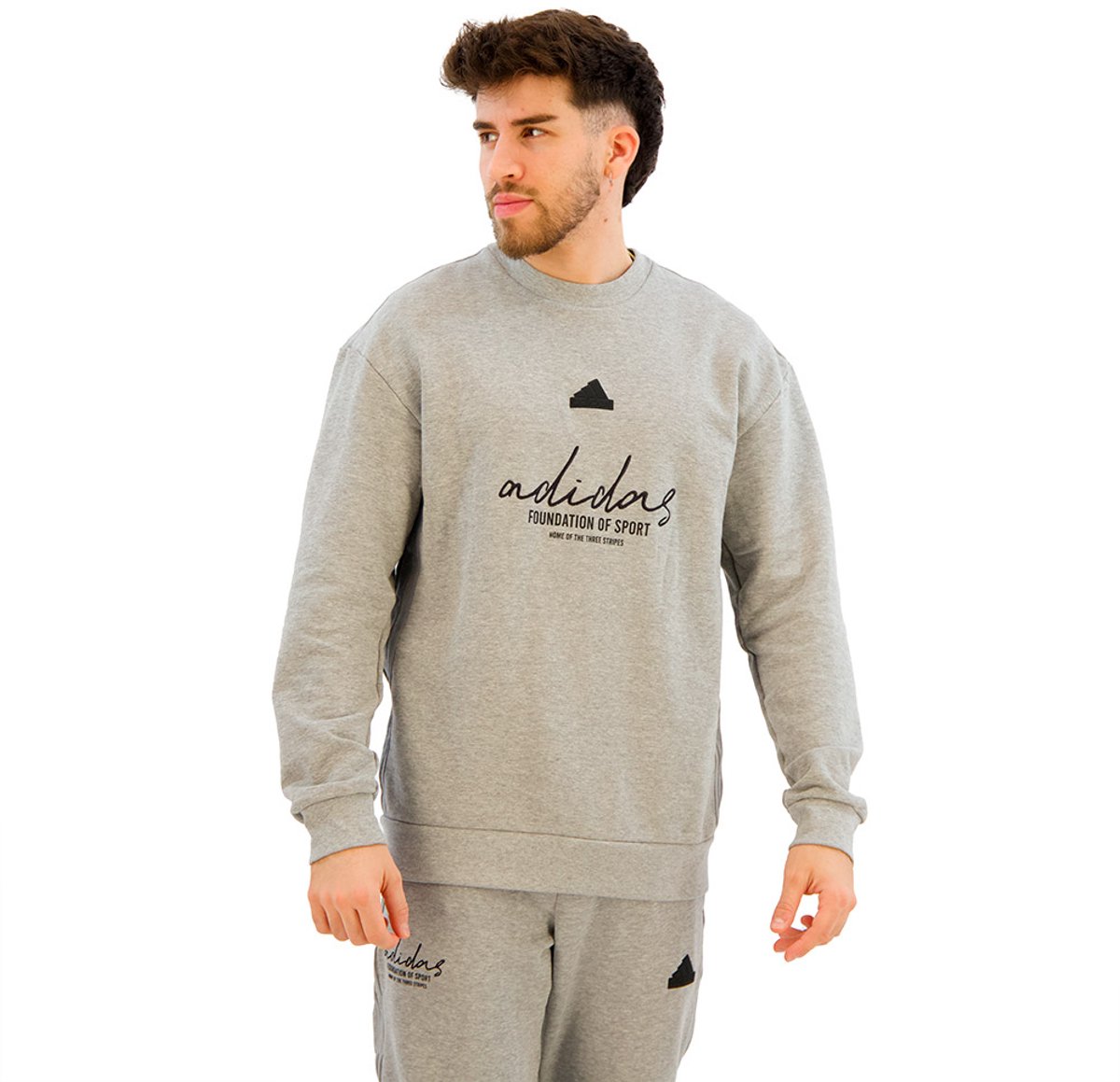 Adidas Brand Love French Terry Sweatshirt L Regular Man Grijs