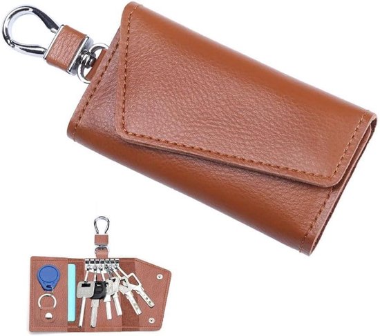 Leren Sleuteletui Zwart - Sleuteltasje Leder - Fana Bags