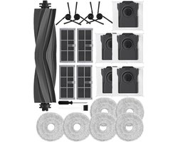 22 stuks accessoires geschikt voor Dreame X40 Ultra/L40 Ultra /X40 Master robotstofzuiger - Onderdelen - 1 rolborstel - 4 zijborstels - 5 actieve koolstofzakken - 4 actieve koolstoffilters - 6 reinigingsdoekjes - Onderhoudsset