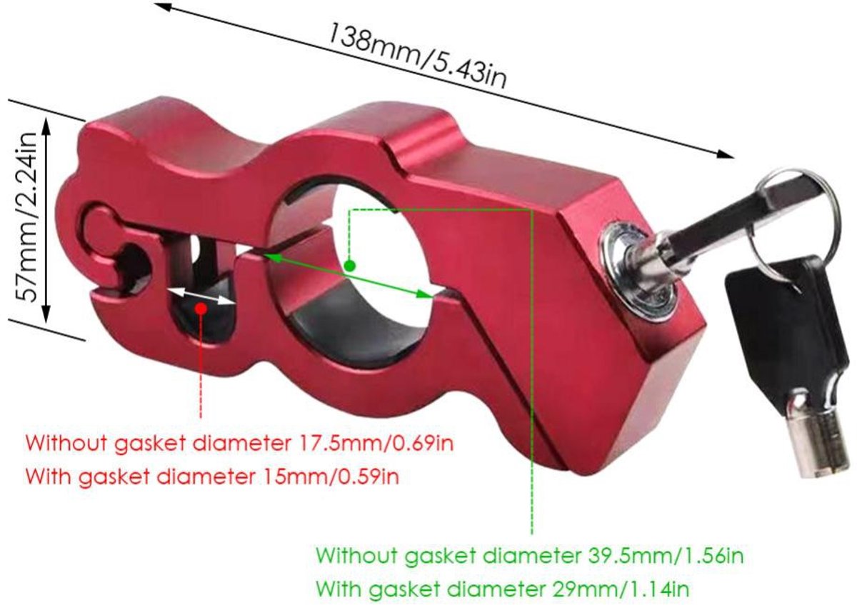 Motorslot stuurslot - Motor scooter grip lock - motor motorfiets brommer scooter slot - Stuurslot Handrem voor scooter - Fiets slot - Scooter slot - Brommer slot - LOUZIR – foto 2