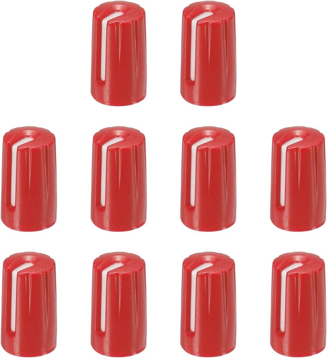 Draaiknop Potentiometer voor gitaar - 6 mm D-type - Bas Volume Toon - Rood Wit - 20 stuks