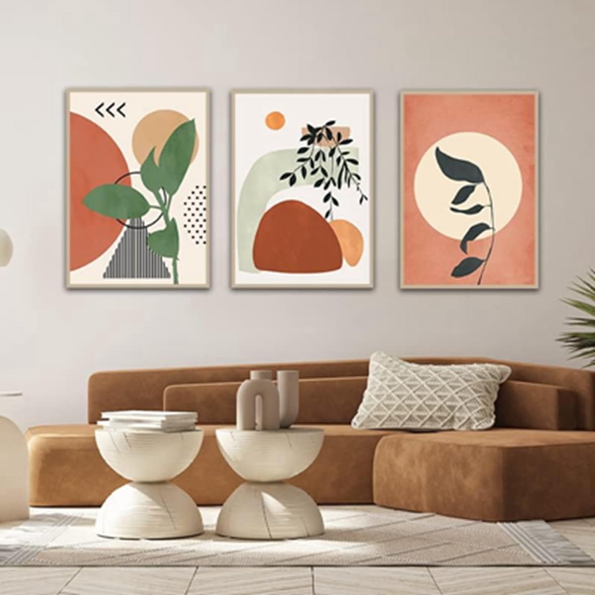 Ibenzoa® Set van drie abstracte botanische en boho posters voor muurdecoratie — cadeau in Wonen & Interieur - foto 4