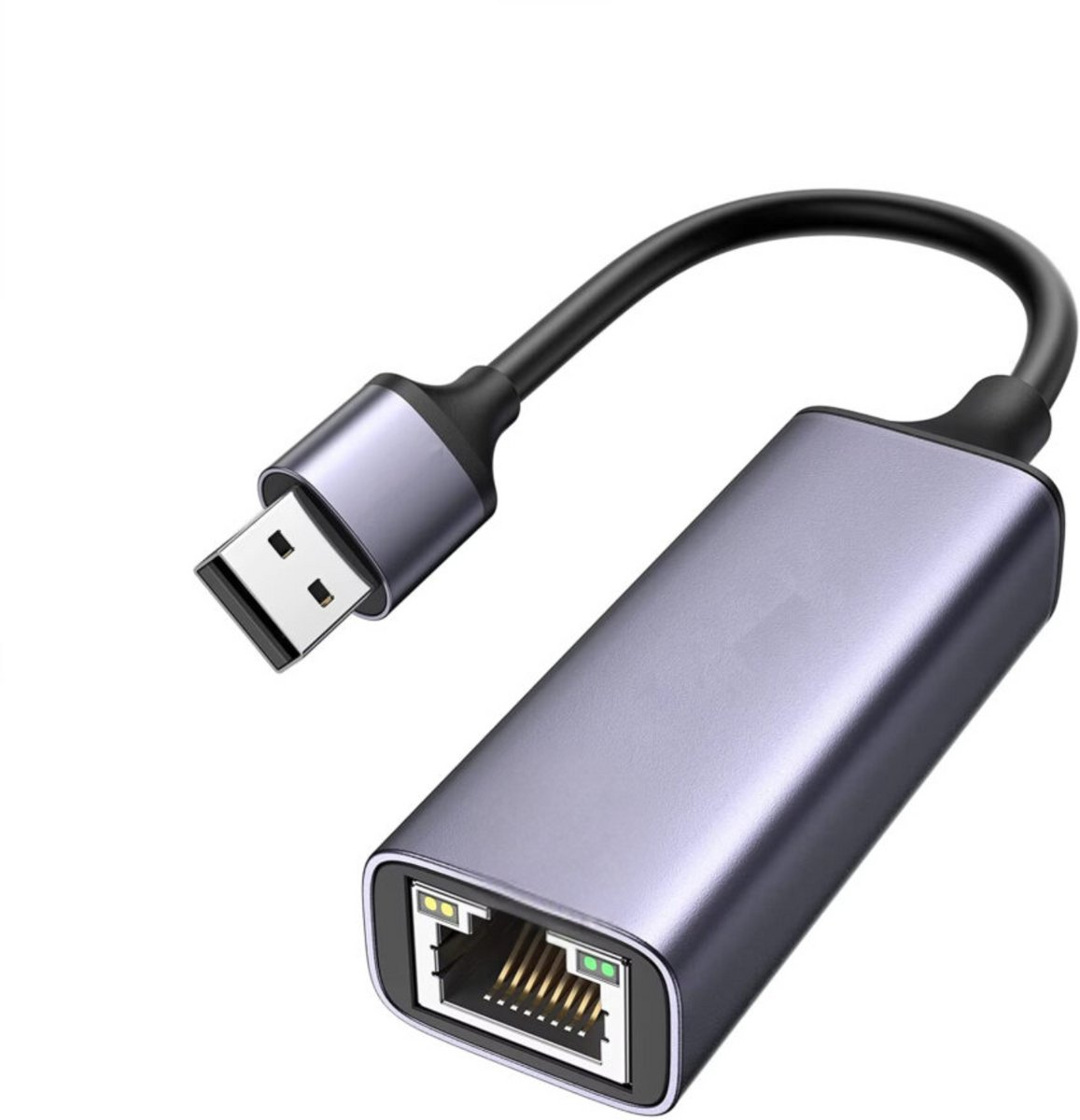 Teedz - USB naar Ethernet Adapter (RJ45) – Gigabit 1000 Mbps – Aluminium Behuizing – Plug & Play – Geschikt voor Laptop, PC, Mac & Console