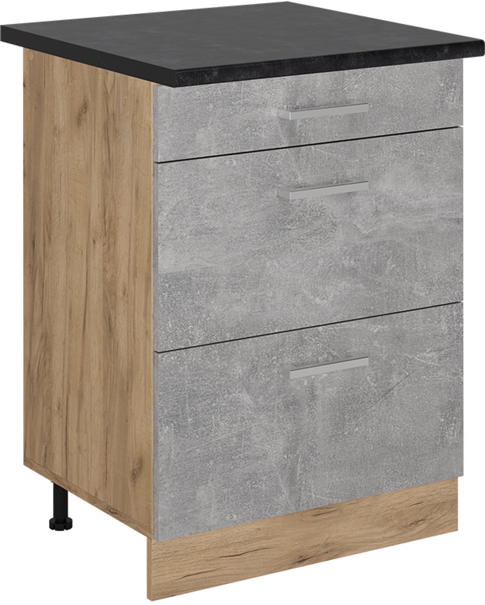 Vicco R-Line Keukenonderkast – 60 cm met laden, WB Antraciet Beton