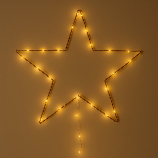 ZoeZo - Sterrenlampje LED Goud – 100 LED Ster Lamp – Nachtlampje & Kinderkamerverlichting - Wandlamp - Wanddecoratie