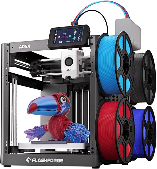 Flashforge AD5X 3D-printer, slim afdrukken in meerdere kleuren, maximale snelheid 600 mm/s, 220*220*220 mm - EU-stekker