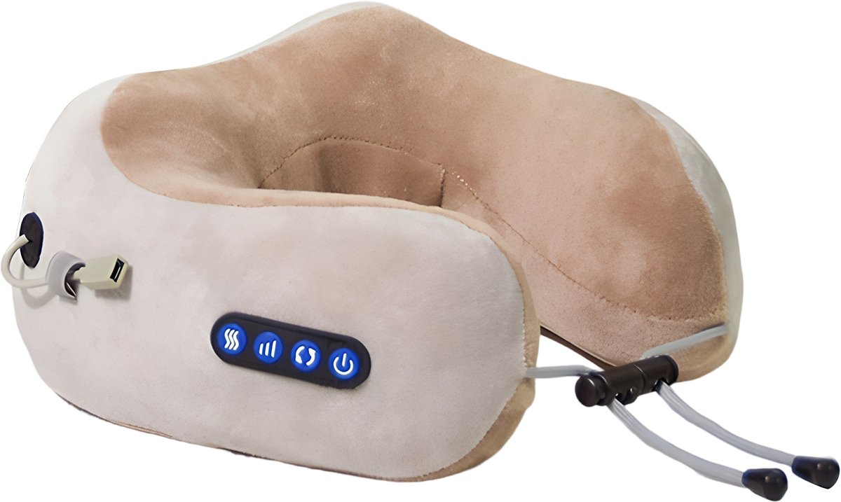 longziming Nek Kussen Massage - Roze - Rollende Bal- 3 Modi-