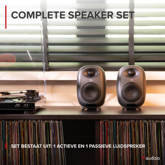 Stereo set - Audizio RS60 HiFi speakers - Boekenplank speakers - Bluetooth - Donkergrijs - 120W van Audizio — afbeelding 2