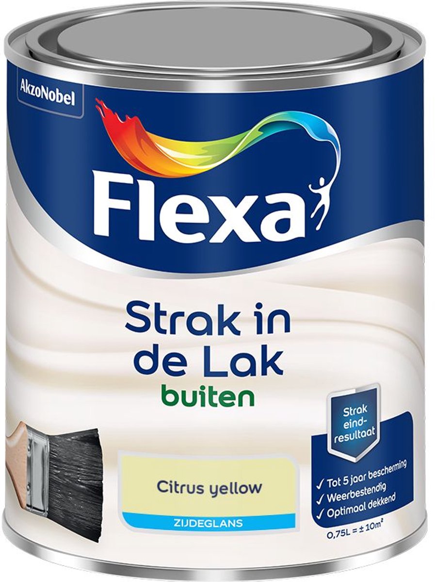 Flexa - Strak in de Lak Buitenlak Zijdeglans - Citrus yellow - Mengverf - 0.75 L