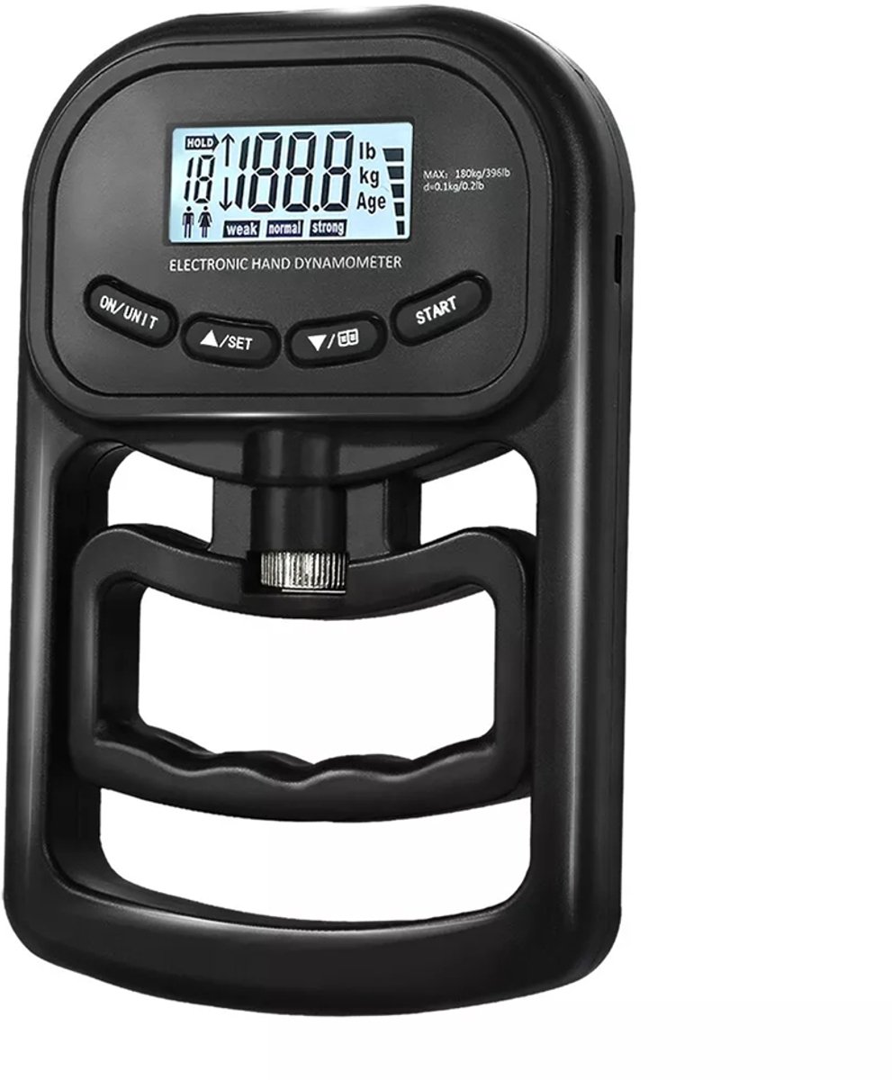 Handknijpkracht Meter - 180kg - Digitale Weergave & Geheugen - USB Oplaadbaar - voor Fitness en Gezondheid - Professionele Gripkracht Tester met Dataopslag