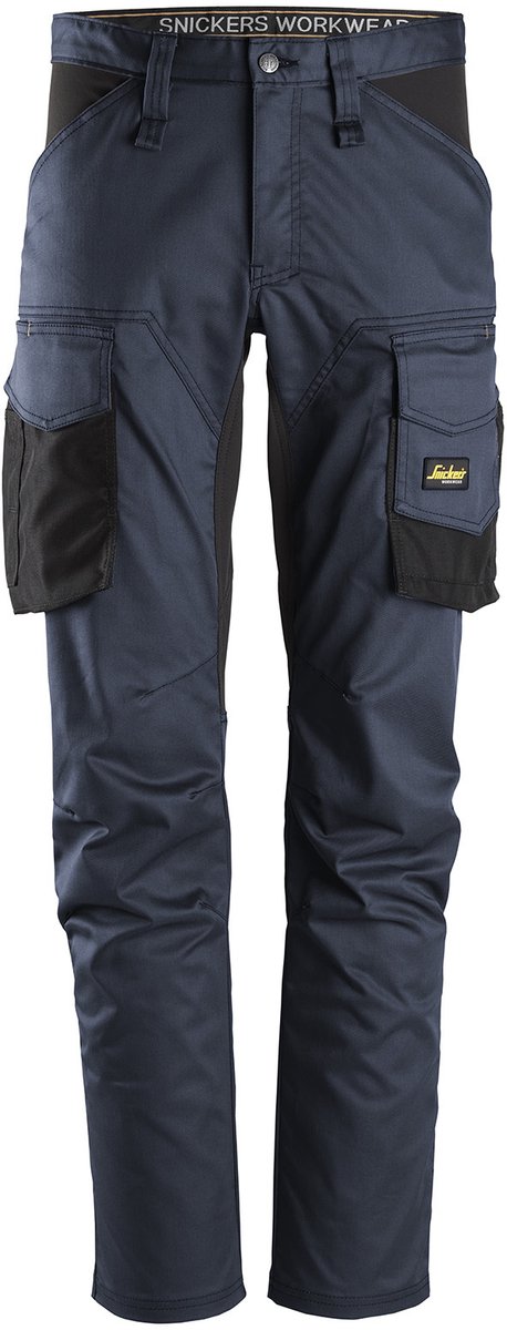 Snickers 6803 AllroundWork, Werkbroek zonder Kniezakken - Donker Blauw/Zwart - 56