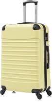 Valise Travelerz Rome taille XL – Bagage en soute 95 litres – ABS léger – Roues Spinner – Avec serrure à combinaison – Jaune clair