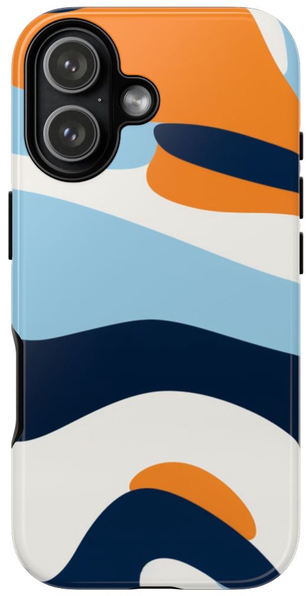 Abstract Oranje-Blauw Patroon – Telefoonhoesje Geschikt voor iPhone 17