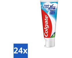 Colgate 24 x Tandpasta Triple Action Xtra White 75 ml - Tandpasta - Gaatjes - Wittere Tanden - Frisse Adem - Mondverzorging