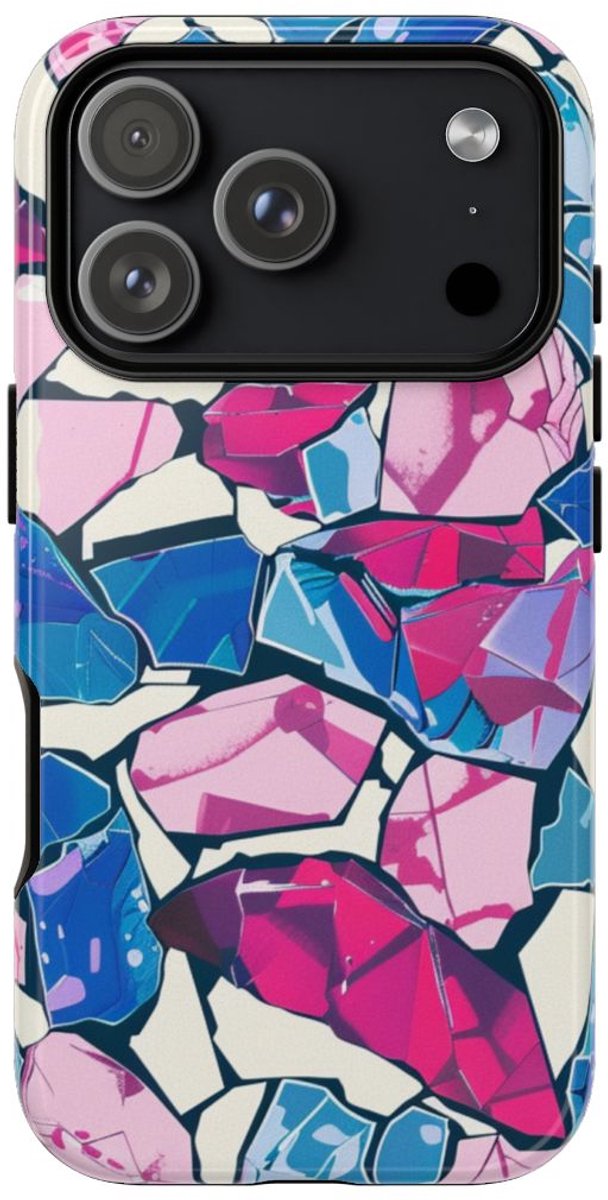Kleurrijk Kristalpatroon – Telefoonhoesje Geschikt voor iPhone 17 Pro