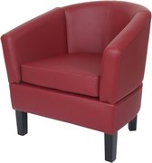 Loungefauteuil MCW-O17, fauteuil, clubfauteuil, cocktailfauteuil, MVG-gecertificeerd kunstleer ~ bordeauxrood