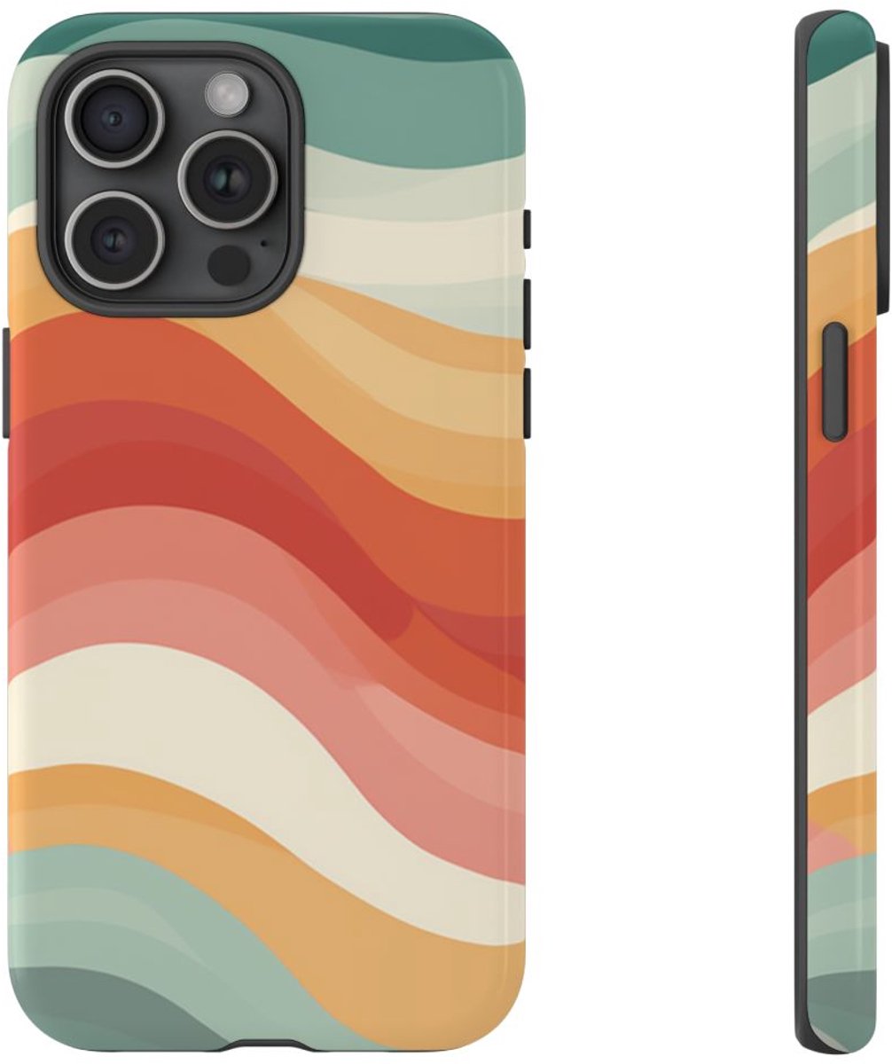 Golvend Veelkleurig Patroon – Telefoonhoesje Geschikt voor iPhone 15 Pro Max