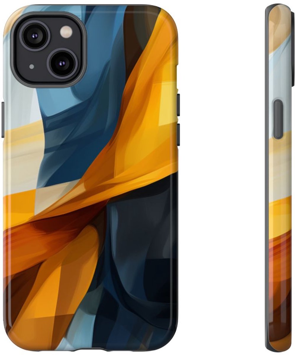 Abstracte Vloeiende Kleurenblokken – Telefoonhoesje Geschikt voor iPhone 14 Plus
