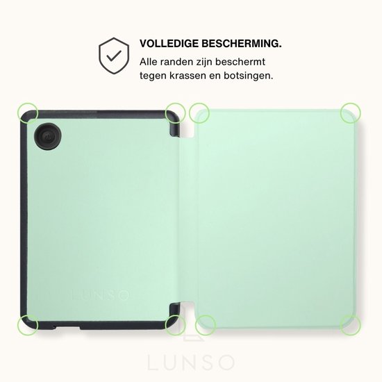 Lunso Geschikt voor Kobo Clara BW / Clara Colour hoes (6 inch) - sleepcover - Lichtgroen van Lunso — afbeelding 5