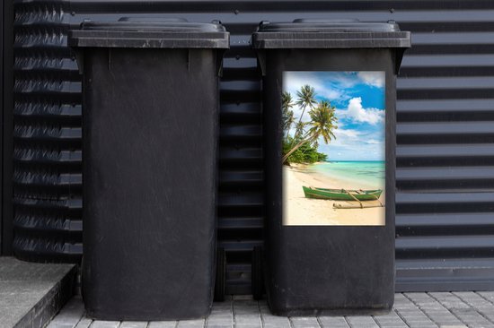 Autocollant pour conteneur Plage - Canoë - Palmier - Tropical - 40x60 cm - Autocollant Kliko