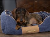 Scruffs Highland Box Bed - Stevige Hondenmand van Hoogwaardige Chenille stof met anti-slip onderzijde - Kleur: Blauw, Maat: Extra Large