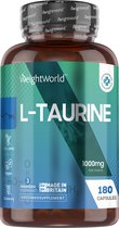 Gélules WeightWorld L- Taurine - 1000 mg - 180 gélules végétaliennes pendant 3 mois - Poudre de taurine 100% pure