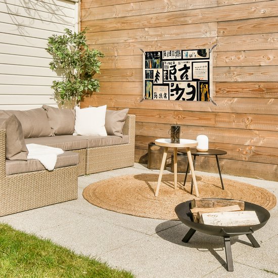 Décoration de jardin Japon - Journal - Vintage - Citation - 60x40 cm - Affiche de jardin - Toile de jardin - Affiche extérieure