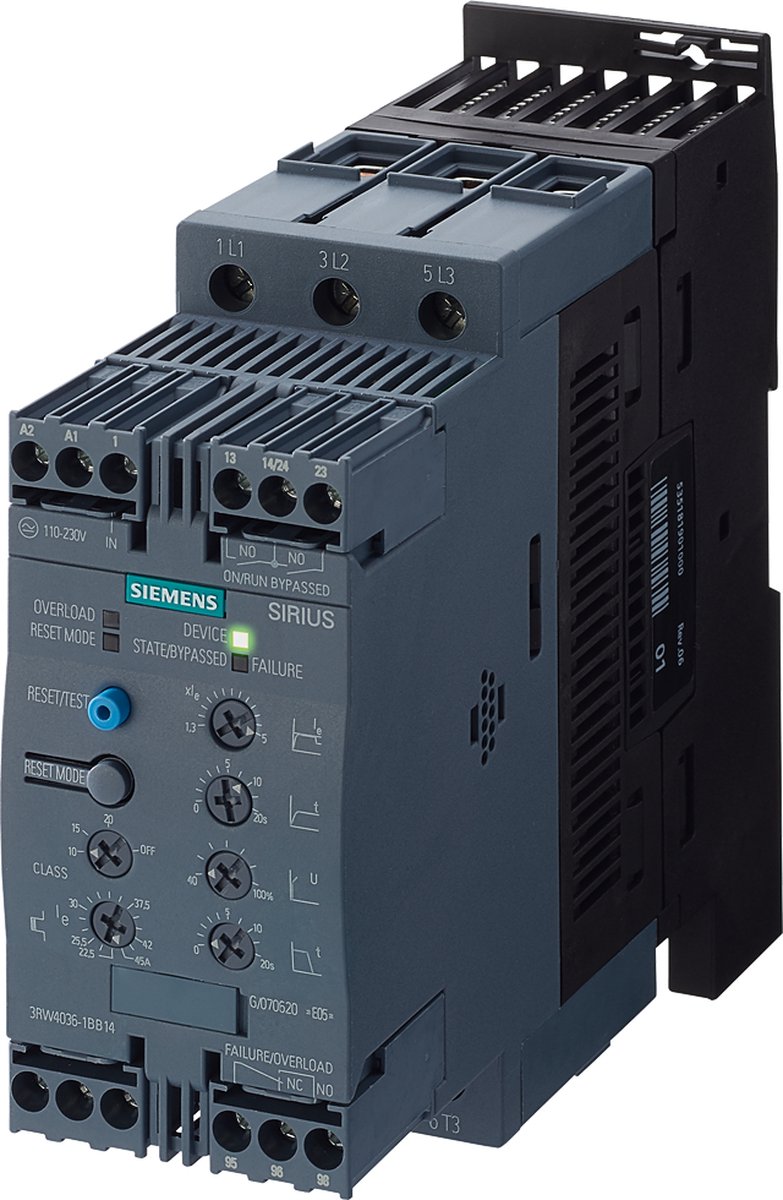 Siemens AG softstarter S2 72A 37kW/400V (3RW40381BB04)