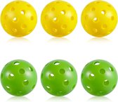 ballen voor binnen en buiten, gele pickleballballen met 40 gaten voor outdoorsport en groene pickleballballen met 26 gaten voor gebruik binnenshuis