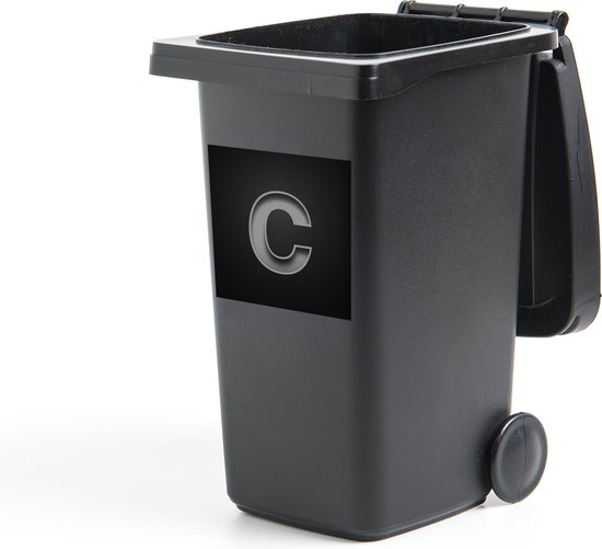 Container sticker Een illustratie van de letter C - zwart wit - 40x40 cm - Kliko sticker