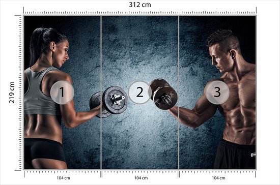 Papier peint photo peint - Gym energy, impression premium, y compris la colle à papier peint