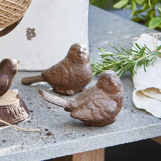 LOBERON Decoratievogel set van 2 Birdy bruin