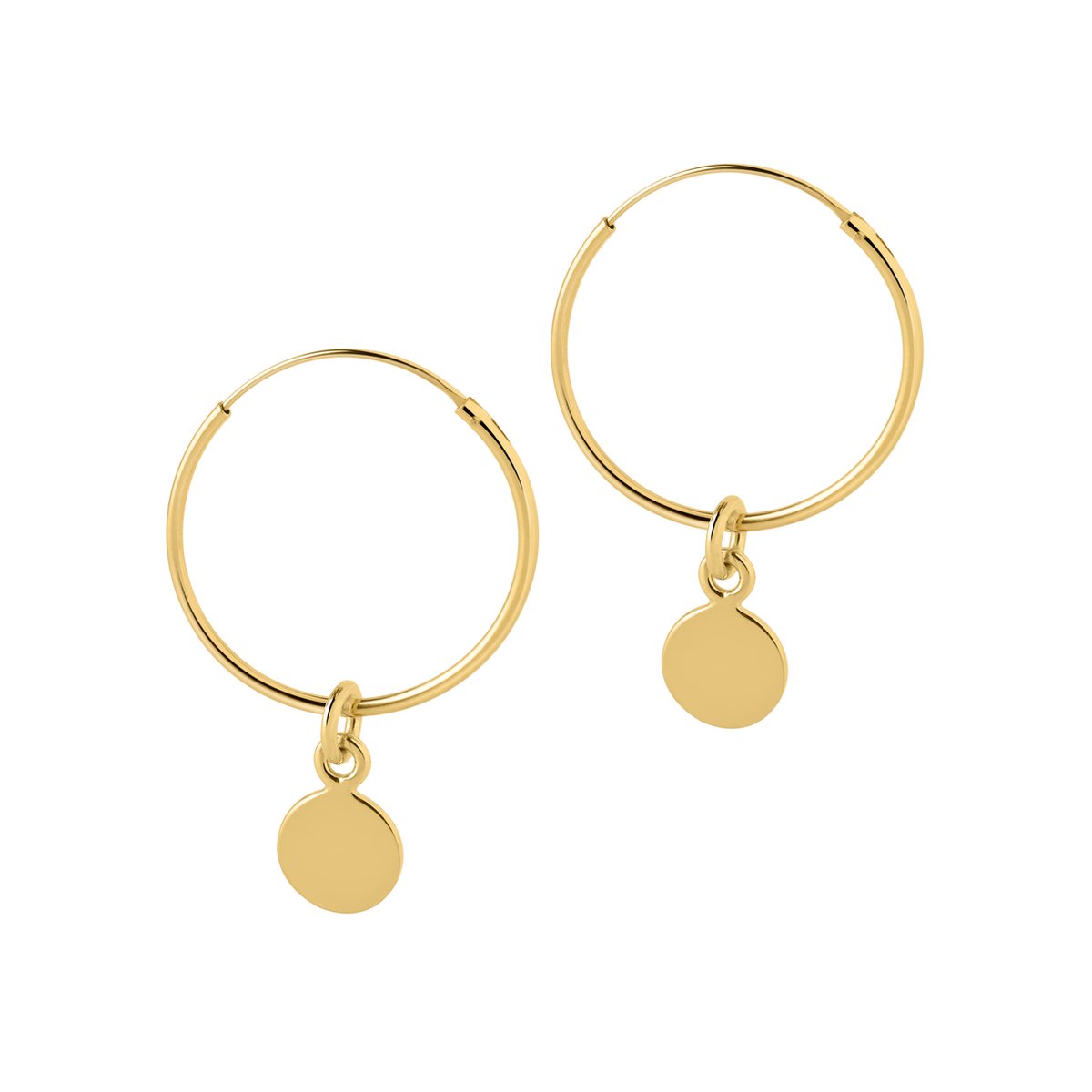 Goud Plated Hoop met Rondje 22 MM