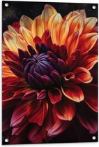 Tuinposter – Oranje Roze Bloem - 60x90 cm Foto op Tuinposter (wanddecoratie voor buiten en binnen)