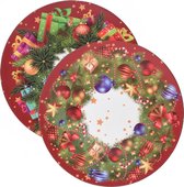 Christmas Decoration kerstdiner onderborden -12x - 33 cm -kunststof - kerst thema