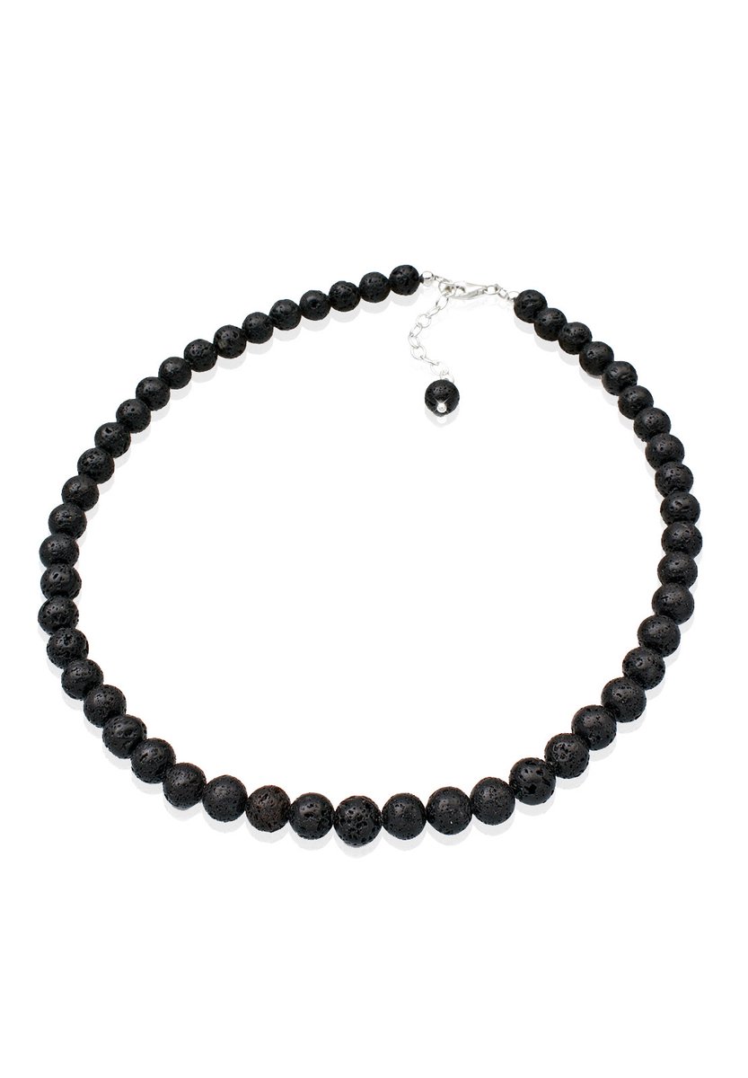 Elli - Halsketting - Elli halsketting dames lava kralen in 925 sterling zilver 43 cm lang - Dames