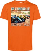 T-shirt Print GP Hongarije Budapest 2023 | Formule 1 fan | Max Verstappen / Red Bull racing supporter | Oranje | maat M