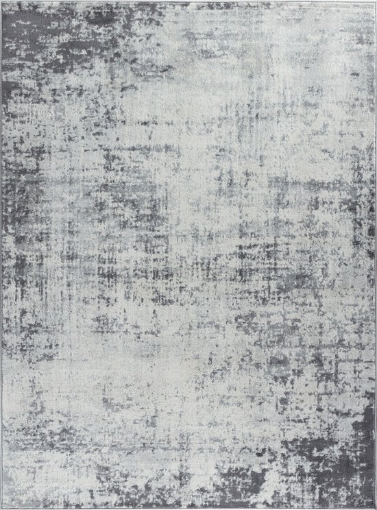 SURYA Vloerkleed - Woonkamer, Slaapkamer - Modern Abstract vloerkleed MILENA - Grijs/Wit - 160x215 cm