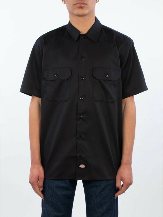 DICKIES Work Korte Mouwen Overhemd Heren - Black - XS