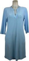 Angelle Milan - Vêtements de voyage pour femme - Robe unie bleu clair - Respirante - Infroissable - Robe durable - En 5 tailles - Taille L