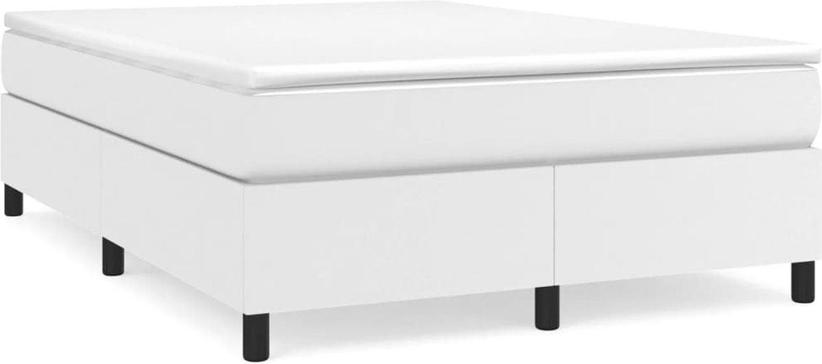 vidaXL - Boxspring - bed - kunstleer - wit - 140x190 - cm