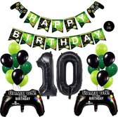 Snoes Mega Game Gamers Ballons d'anniversaire à l'hélium Décoration de fête Ballon numéro noir nr 10
