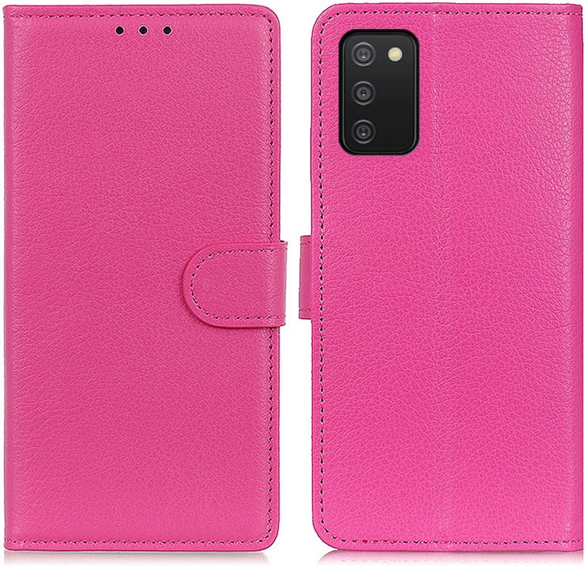 Coverup Book Case - Geschikt voor Samsung Galaxy A03S Hoesje - Roze