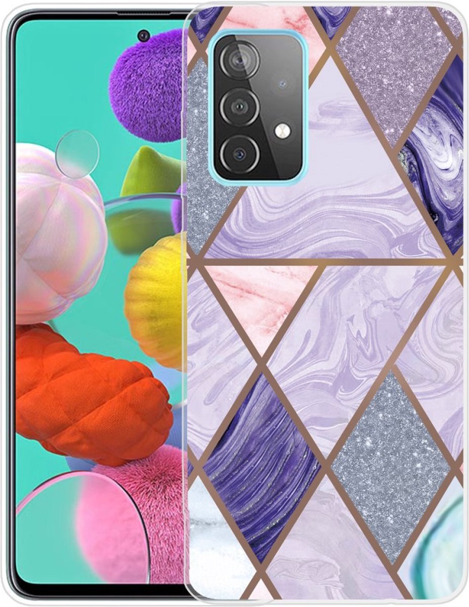 Coverup Marmer TPU Back Cover - Geschikt voor Samsung Galaxy A13 4G Hoesje - Paars