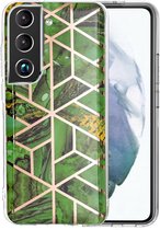 Coverup Marble Design TPU Back Cover Geschikt voor Samsung Galaxy S22 Plus Hoesje - Groen